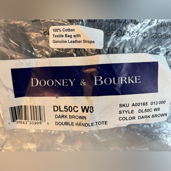 New Dooney & Bourke Signature Canvas Double Leather Handle Tote Bag - Picture 12 of 12